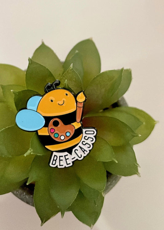 Bee-casso enamel pin