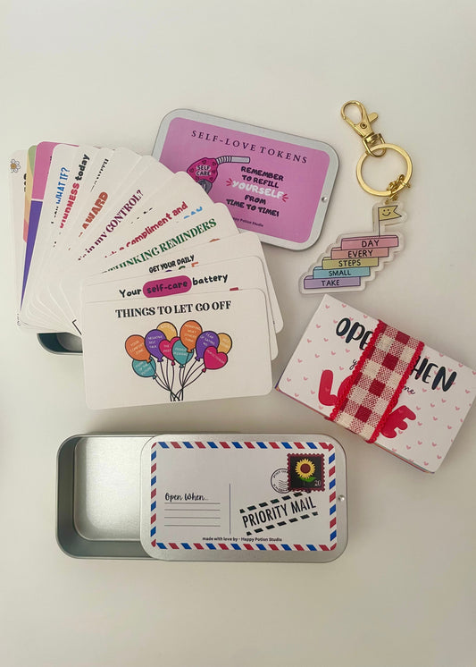 Self Love tokens tin + Open when tin bundle