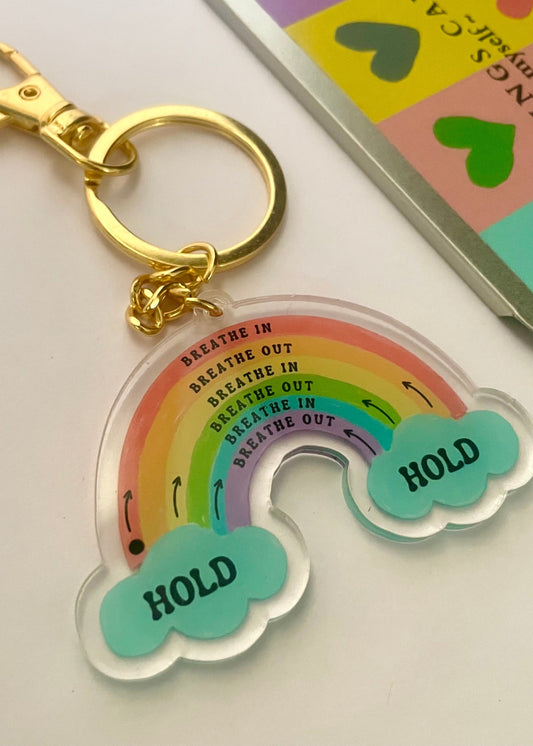 'Breathe-in Breathe-out' Rainbow Keychain