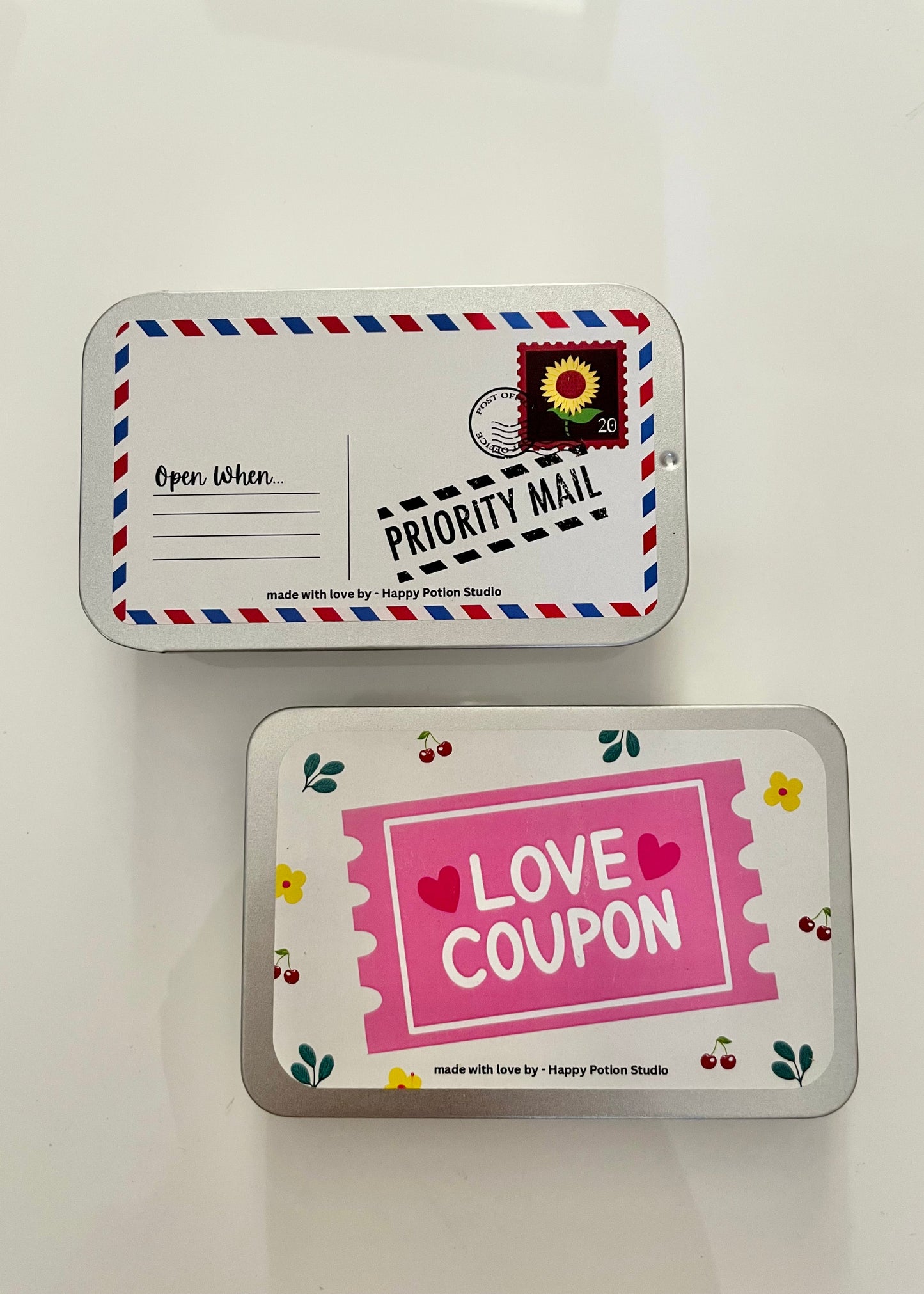 Open when tin + Coupons tin (Design 2) bundle