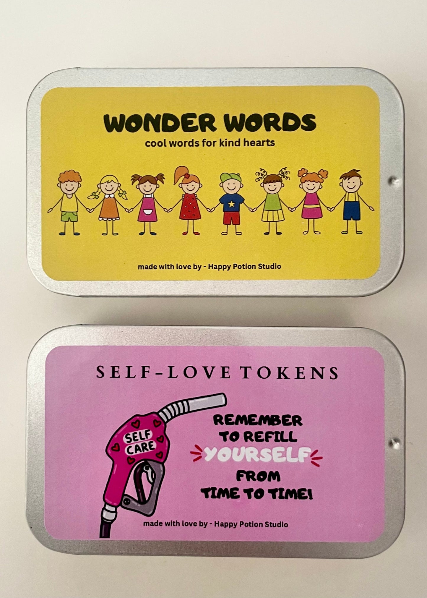 Self Love tokens tin + Wonder words tin bundle