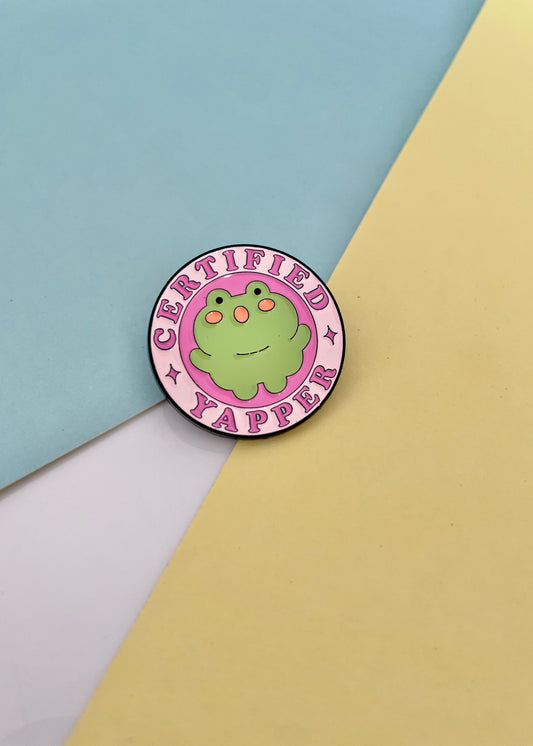 Certified Yapper enamel pin