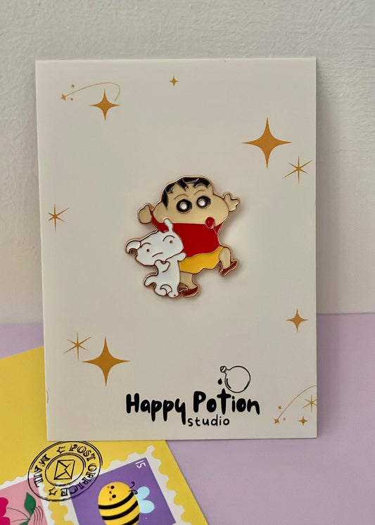 Shin Chan enamel pin