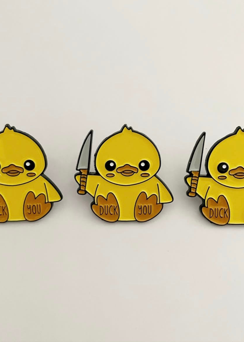 Duck you enamel pin