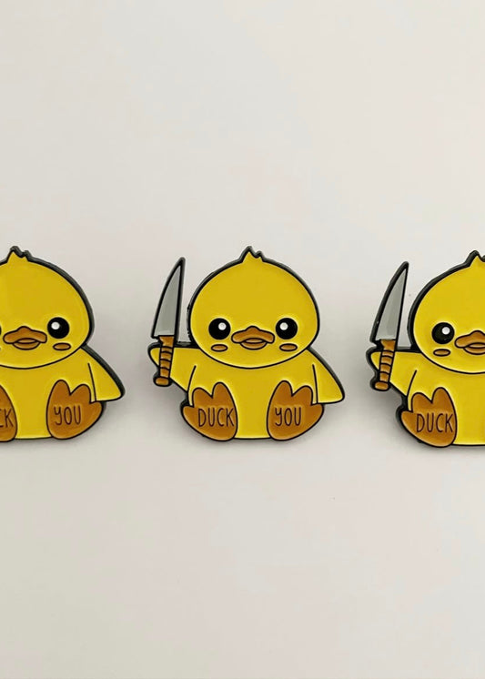 Duck you enamel pin