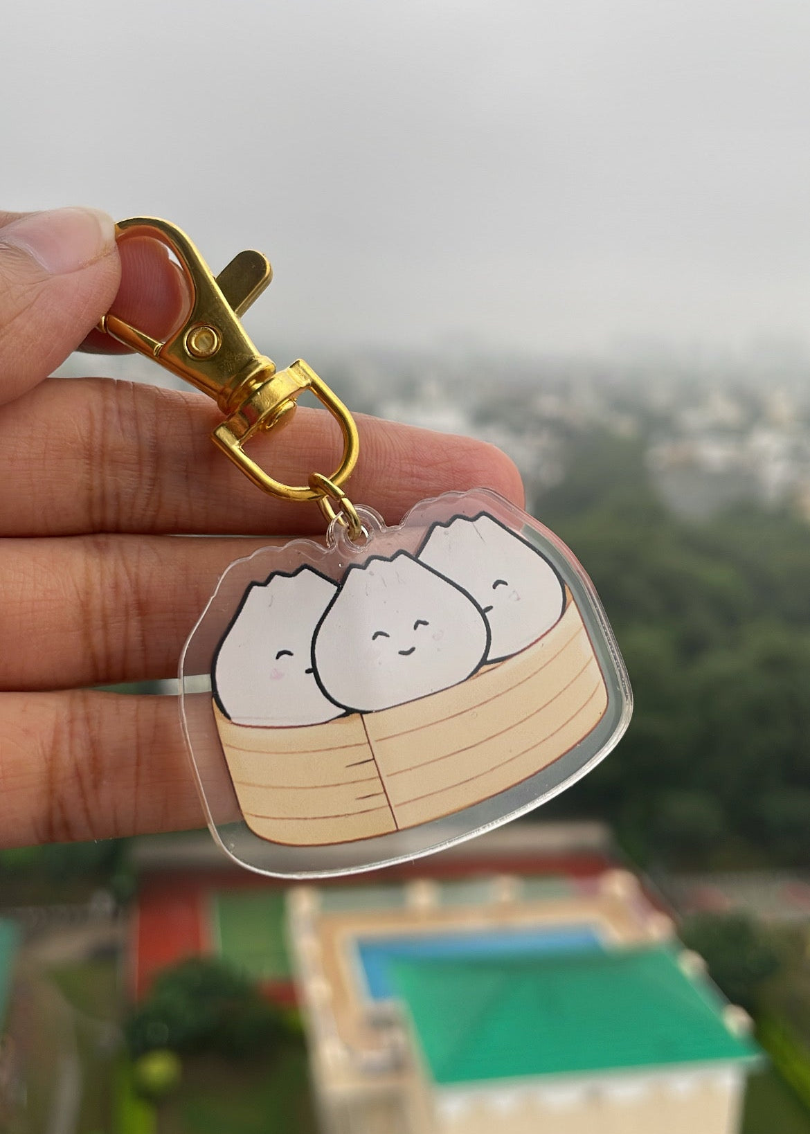 Dumpling Basket Keychain
